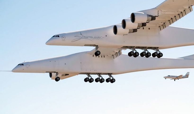 World's biggest plane makes first trip over California