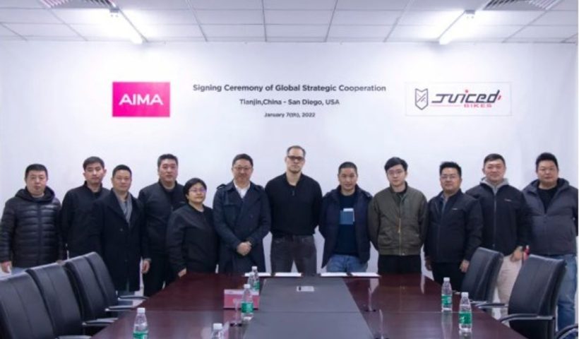 The marketing center of AIMA Technology’s international business unit was where a strategic cooperation agreement with Juiced Bikes was signed in Tianjin, China on January 7, a key step in AIMA Technology’s global expansion plan.